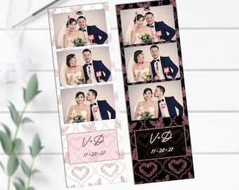 Roségouden vlinders set sjabloon fotohokje 2 x 6