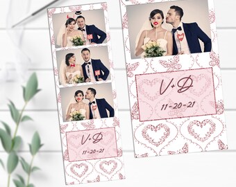 Roségouden vlinders Photo Booth-sjabloon 2 x 6 inch