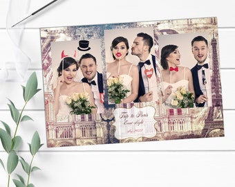 Parijs Photo Booth-sjabloon 4 x 6 (direct downloaden)