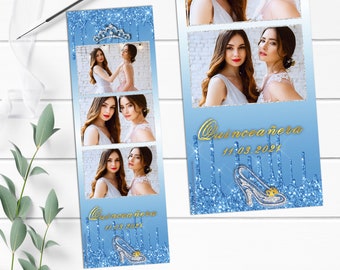 Sjabloon Assepoester Pantoffel Photo Booth | Quinceañera, bruiloft (2 x 6 png-strook)