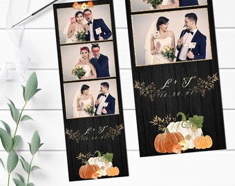 Glitterpompoen bruiloft Photo Booth-sjabloon 2 x 6 (png-strook)