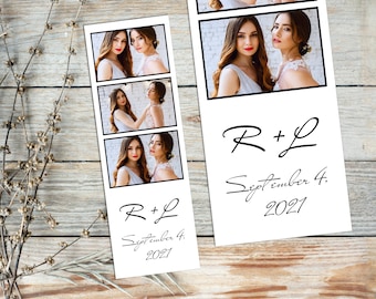 Classic White and Black Photo Booth Template 2x6