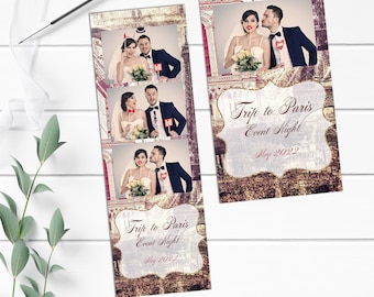 Parijs Photo Booth-sjabloon 2 x 6 (direct downloaden)