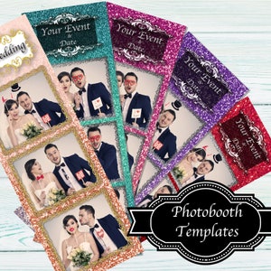 Quinceañera Photo Booth Templates|Wedding, Prom 2x6 Strips (Instant Download)