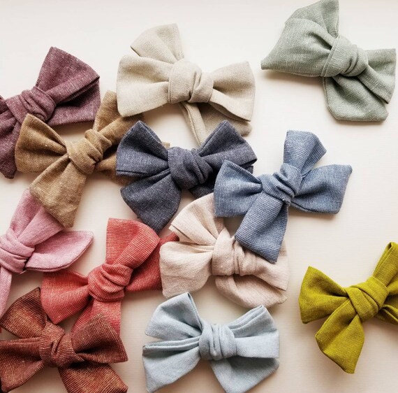 Linen Cotton Hand Tied Bows | Etsy