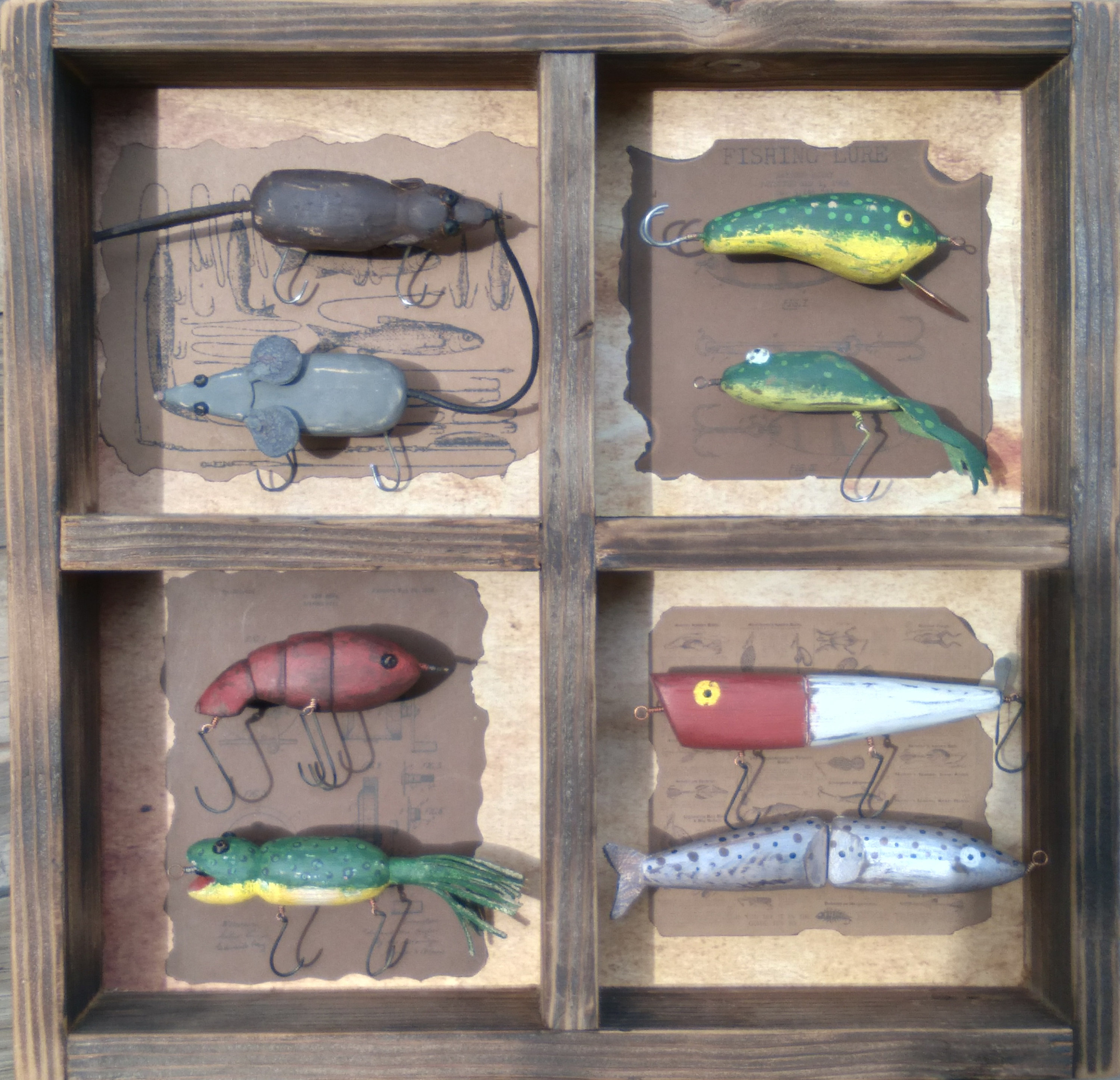 Reproduction Vintage Fishing Lure Display Box -  Singapore