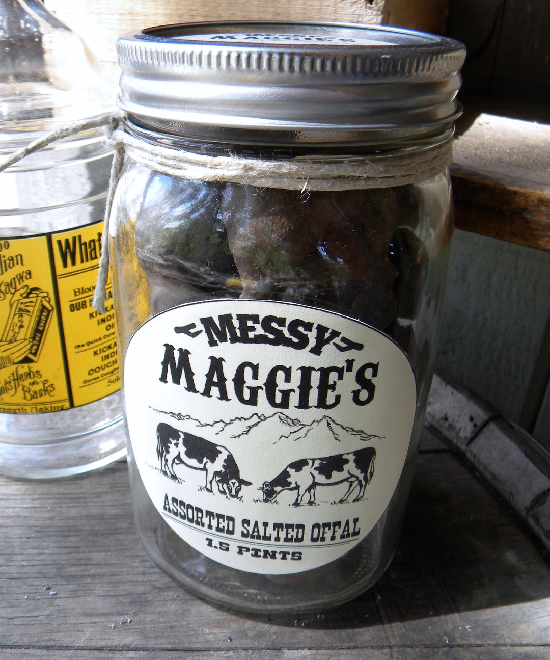 Novelty messy Maggie's Salted Offal Mason Jar Etsy