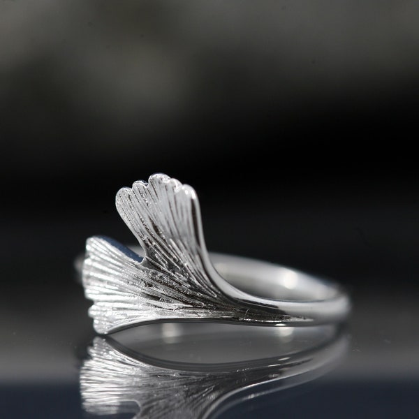 925er Silber Ginko Blatt Ring | Ginko Blatt Silberring |