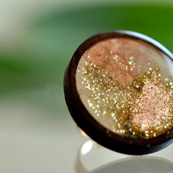 Goldener Resin Ring | rosègold und goldener Epoxidharz Ring | Resin| gold, Glitter