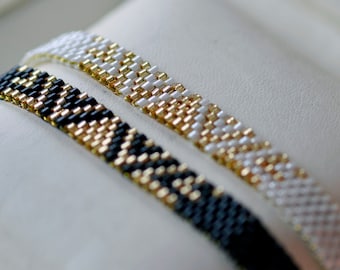 Miyuki pearl bracelet | black - gold pearl bracelet | white - gold pearl bracelet