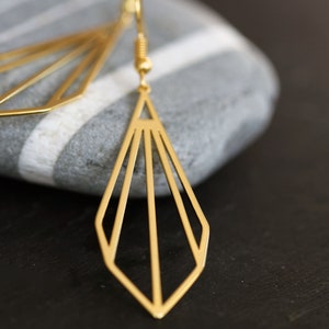 Golden Geometric Earrings | gold-plated brass earrings | minimalistic