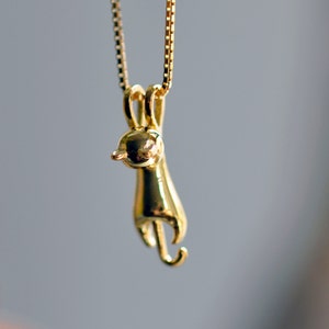 925 gold-plated cat necklace | 925 silver | matt silver, gold and rose gold