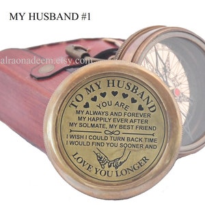 Valentines Day Gifts, Husband Gifts, Brass Compass, Birthday gift for Boyfriend, Gift for Him, Wedding Gift Couple, Anniversary husband gift
