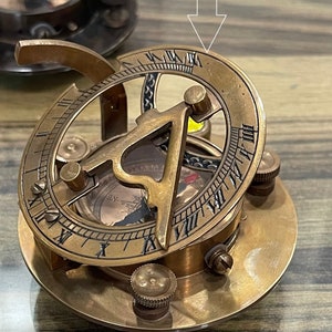 Personalized Compass, Sundial Compass For Son, Engraved Custom Sundial Compass, Anniversary Gift, Handwriting Sundial, Working Compass