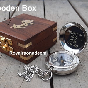 Anniversary gift, Silver Compass, Handmade Compass, Personalized Working Compass, Dad Gift, Baptism, birthday, husband gift, Valentine&#39;s Day