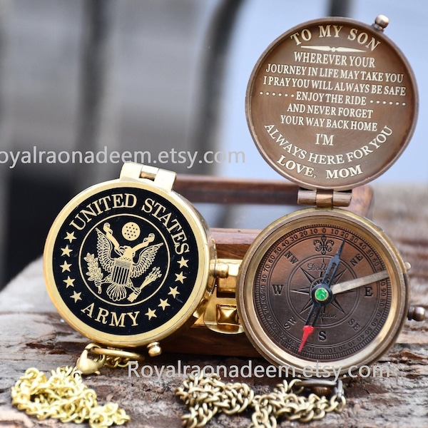 Army Gift, Engraved Army Compass, Personalized Army Compass, Army Retirement gift, Engraved Army gift, US Army Compass, United states Army