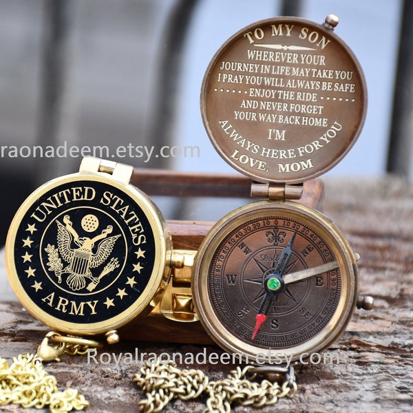 Army Gift, Engraved Army Compass, Personalized Army Compass, Army Retirement gift, Engraved Army gift, US Army Compass, United states Army