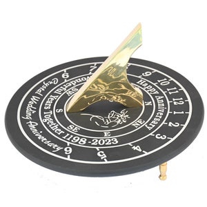 Anniversary Sundial Gift for 50th Golden Wedding Anniversary - Home Decor Or Garden Present Idea - Personalized Couples 50 Year Celebration