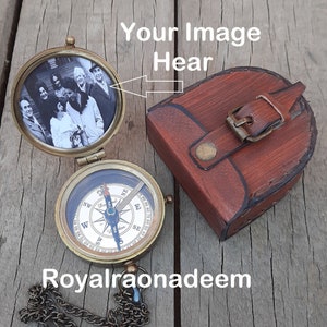 PHOTO COMPASS, Custom  Compass, Personalized Engraved Photo Compass ,Gift For Baptized, Graduation, Groomsmen , Wedding Gift, Christmas Gift
