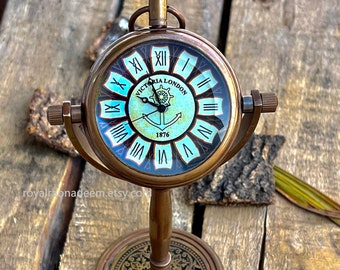 Personalized Anniversary gift desk clock, Engraved clock, Traditional Bronze Anniversary gift, Office gift for husband, Boyfriend gift