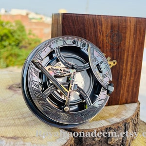 Christmas gift, Big 5&quot; Sundial compass, Engraved Personalized Compass, Vintage Antique Working Compass, Anniversary Gift, Holiday Gifts