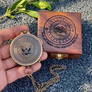 U S Navy Gift, Personalized United States Navy gift, Engraved Compass, Personalized US Navy Gift, Retirement NAVY Gift, Military NAVY gift