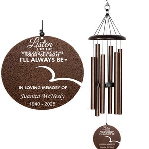 Wind Chime, Personalized Memorial Wind Chime Listen to the Wind, Sympathy Wind Chime, Bereavement Gift, Gifts for Loved, Mother&#39;s day Gifts