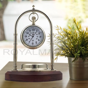 Paar Jahrestag Geschenk für Ihn, Andenken für Männer, Personalisierte Tischuhr mit Kompass für Ihre Beste Freundin, Weihnachtsgeschenke Büro Dekor