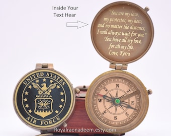 Air Force Gift, Personalized Engraved Air Force Compass, United States Air Force Retirement gift, United states Air Force , U S AIR FORCE