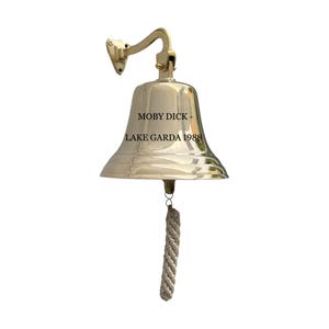 Personalized Bell - Engraved Hanging Brass Bell Quality Wall Mounted Ship Indoor, Outdoor, School, Bar, Reception, Last Order & Church