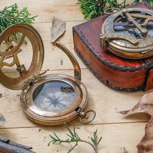 Personalized Compass, Engraved Working Brass Compass, Custom Compass, son gift, Husband Anniversary Wedding gift, Couples Gift, Mom Dad gift zdjęcie 8