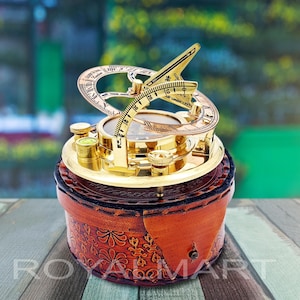 Personalized Sundial Compass, Engraved Working Compass, Christmas Gifts, Anniversary Gift, Compass For Husband, Valentines Day Gift, Couples