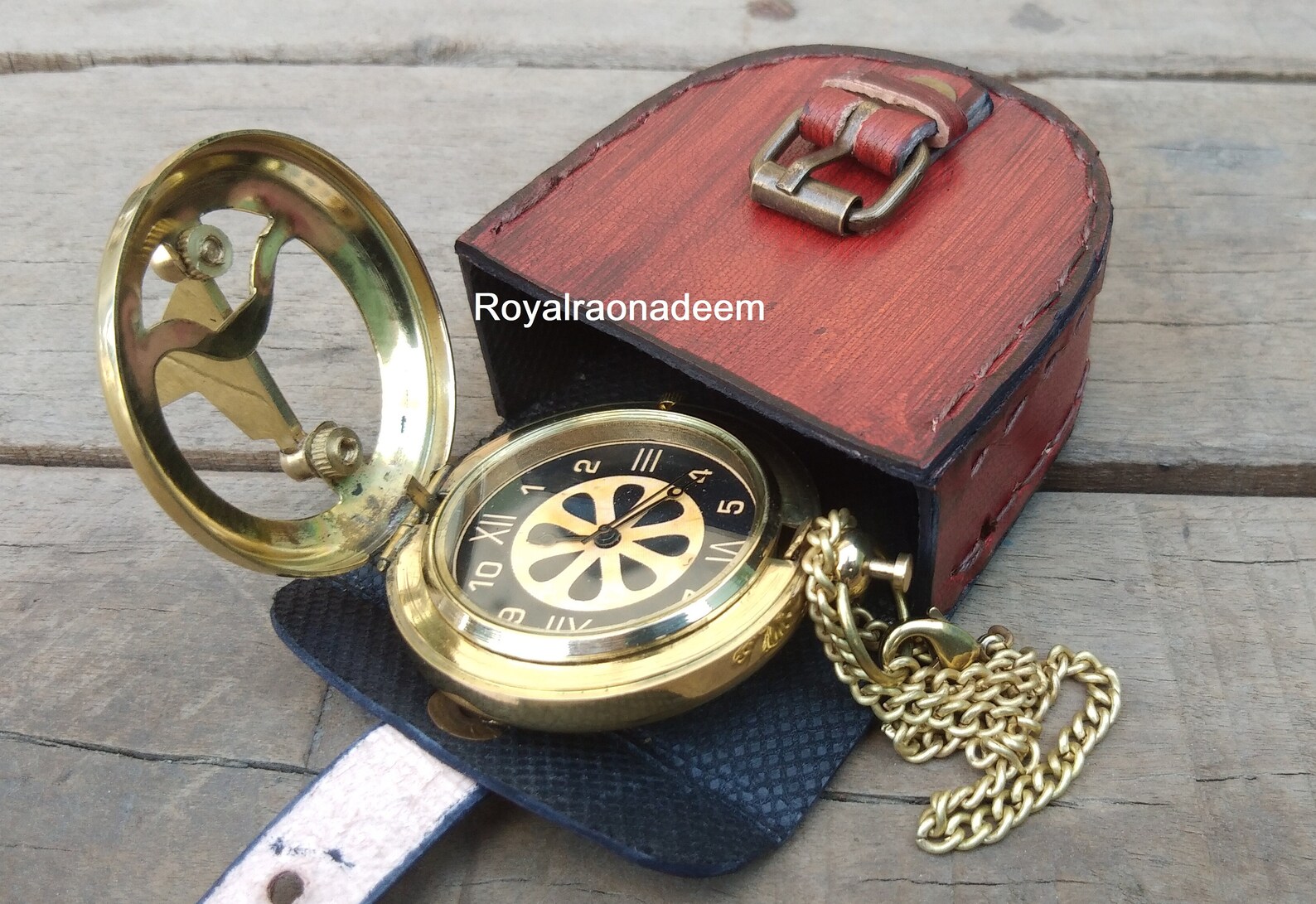 Wedding watch Brass Pocket Watch with Leather case Etsy