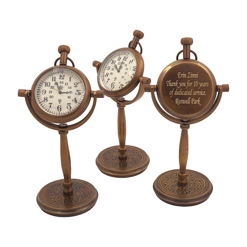 Personalized Clock, Engraved Desk Clock Custom Retirement Gift ...