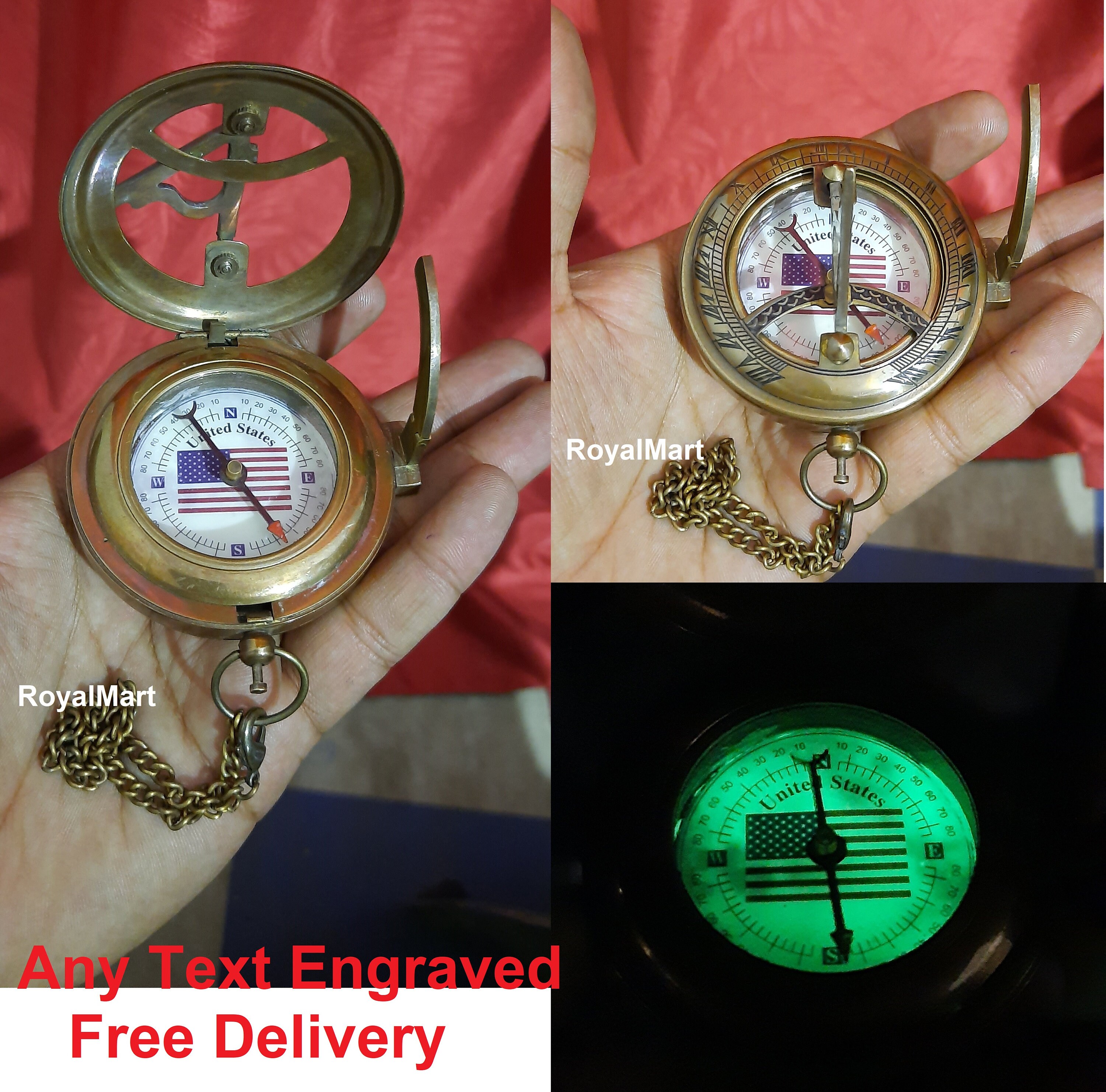 Compass Personalized Compass United States Compass United Etsy