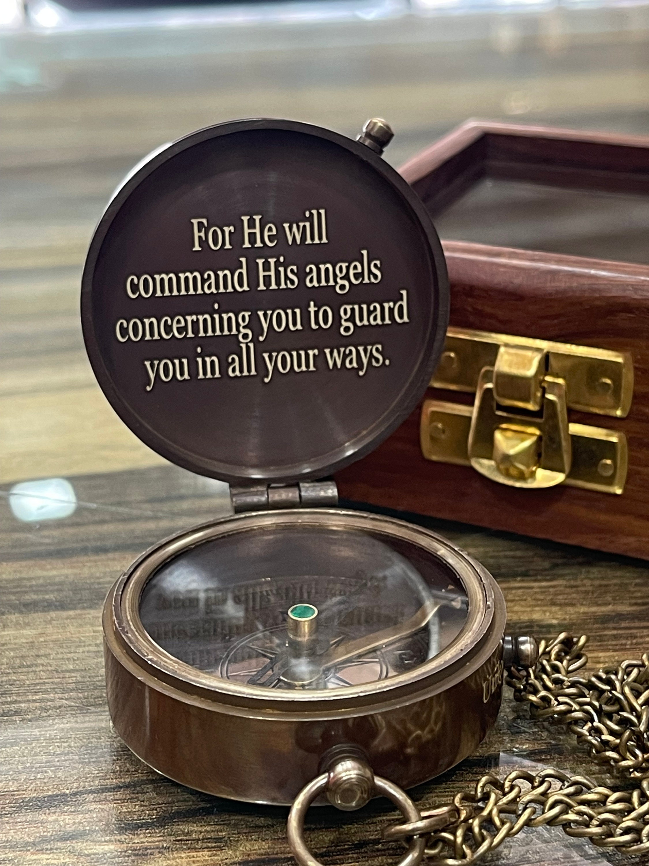 Retirement Graduation Gift Baptism Engraved Brass Compass Christmas Gift Anniversary Personalized Pocket Compass Personalized Wedding
