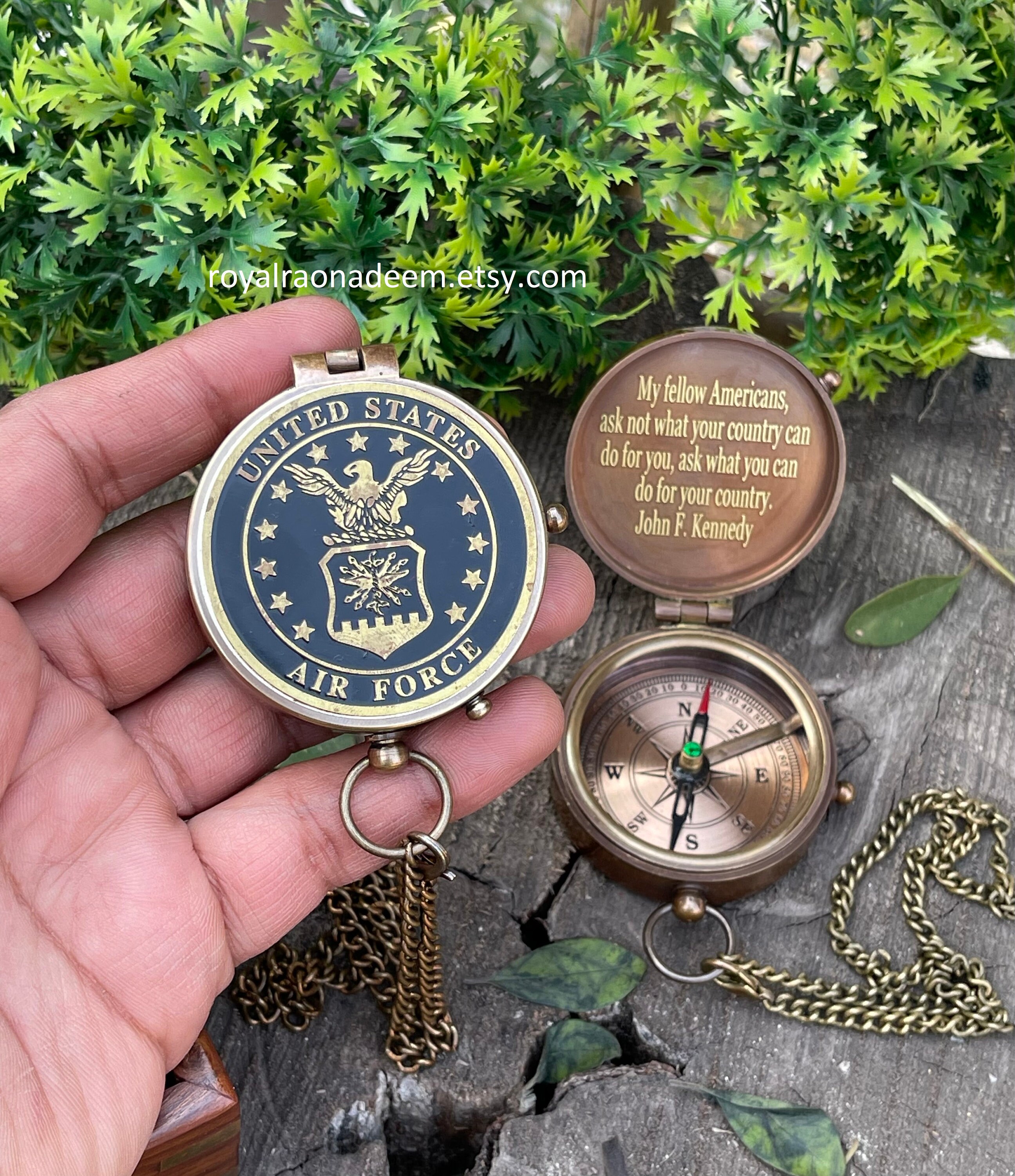 US Air Force Kompass Mit Lederetui – Militärisches Geschenk Für Männer & Frauen, Retirement Gift