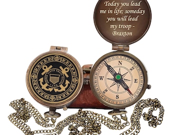 Coast Guard Gift, Engraved United States Coast Guard Compass, Personalized Engraved compass, Custom Compass, Coast Guard Retirement gift