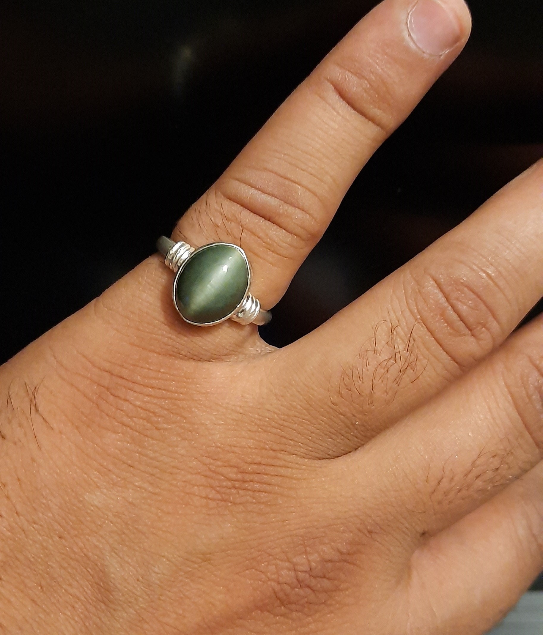 Cat's Eye Gemstone Ring Natural Cat's Eye Gemstone / Etsy