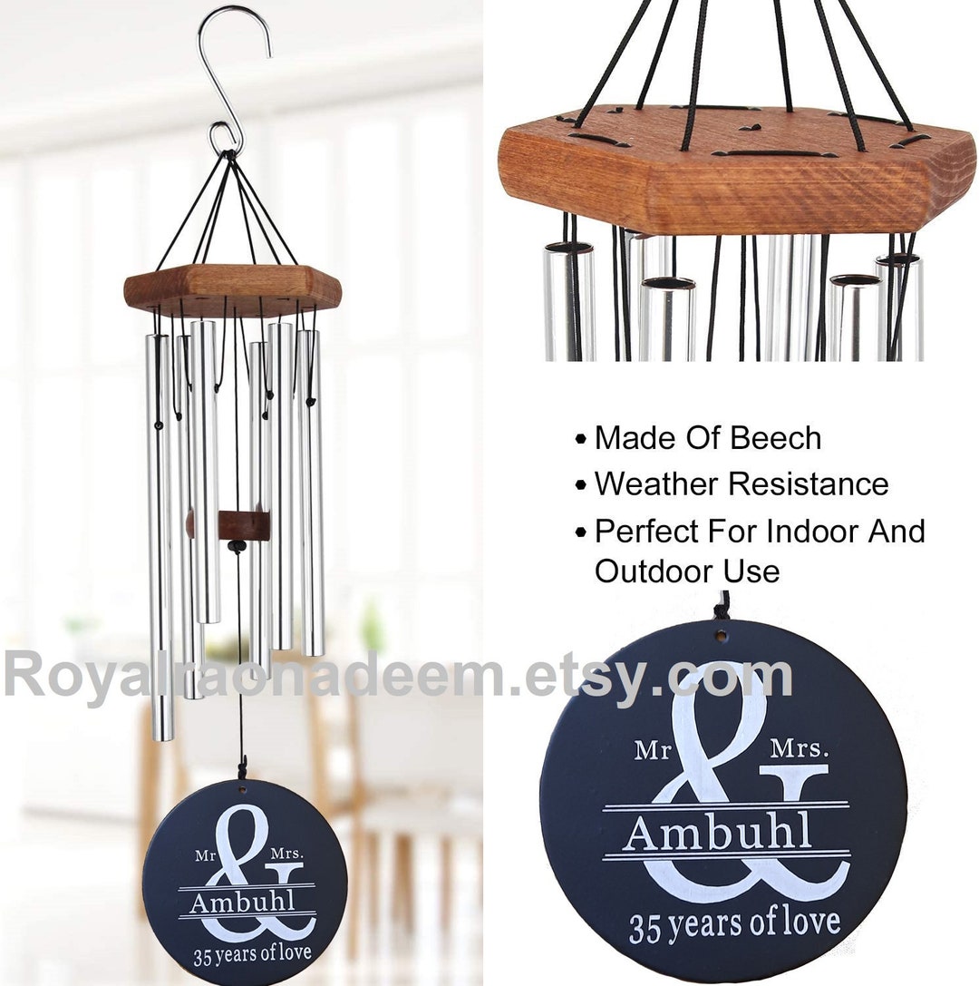 Wind Chime Engraved Wind Chimes Personalized Wind Chime Etsy