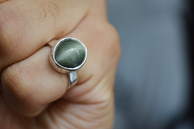 Original Cats Eye Gemstone Ring Natural Cat/'s Eye gemstone Lehsunia Stone igli lab Certified Gemstone 92.5 Astrological Adjustable Ring