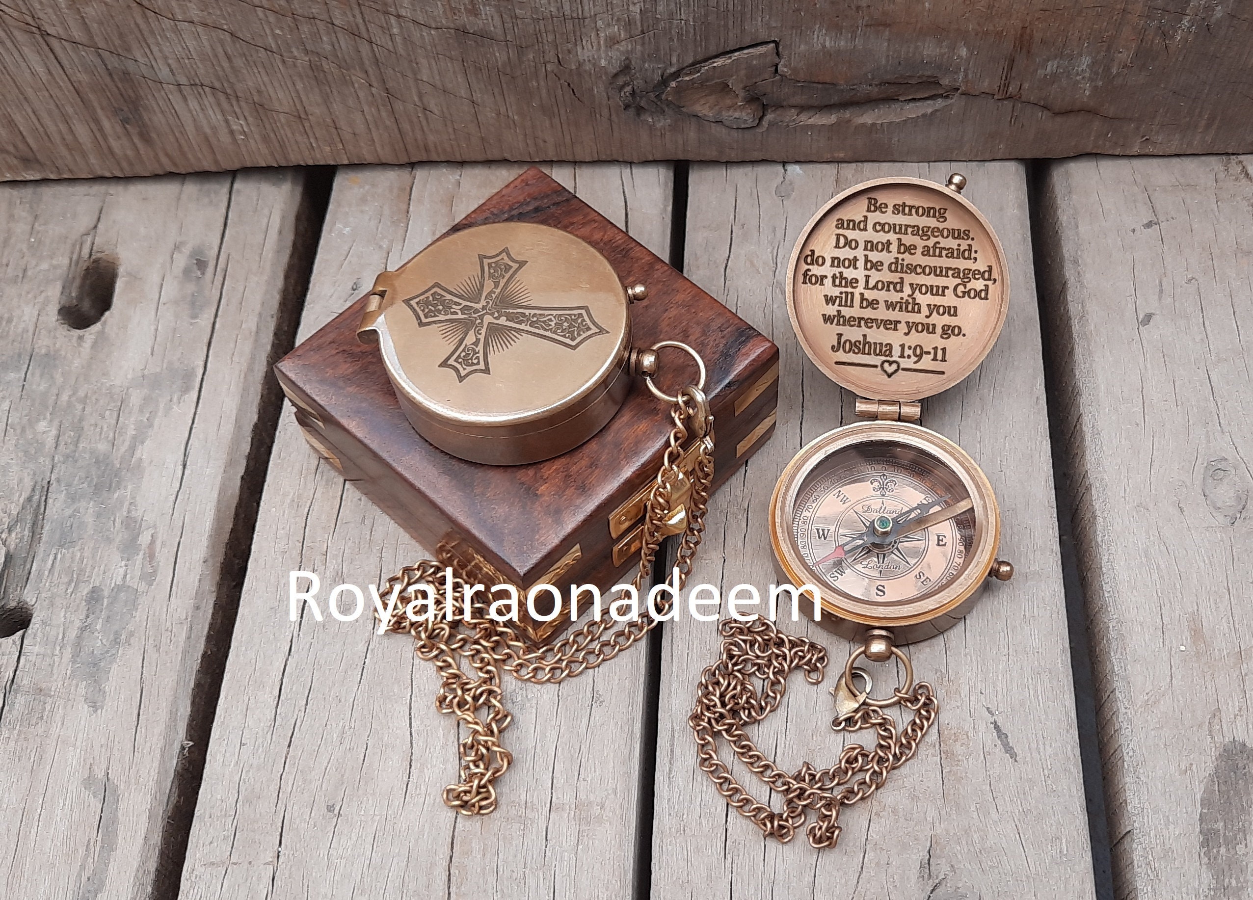 Personalized Brass Compass For Boys – Custom Baptism, First Communion & Christening Gift With Engraving For Teenagers