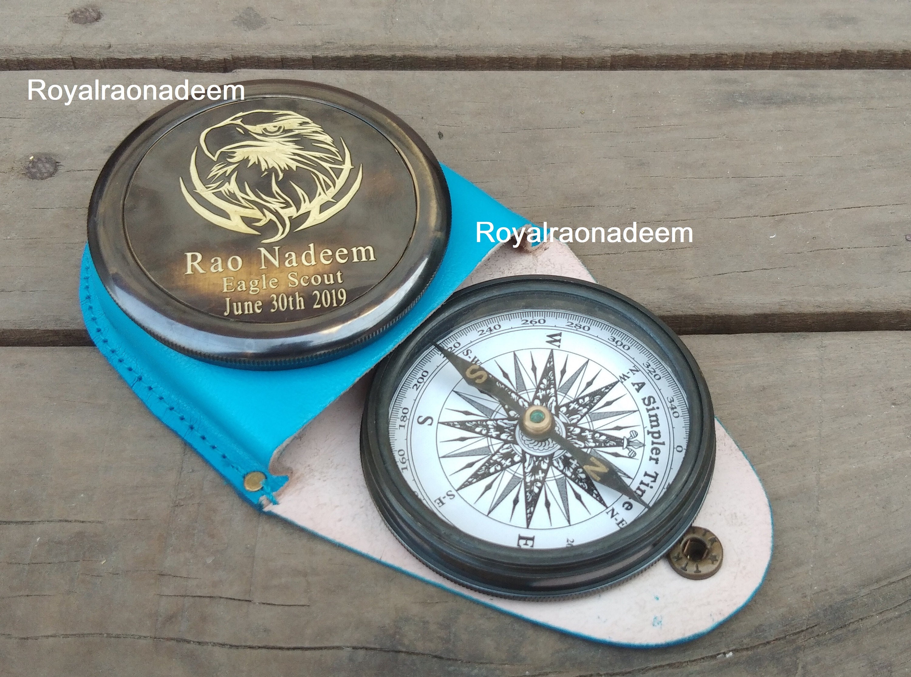 Compass Engraved Eagle Scout Brass Compass with Optional Scout Etsy