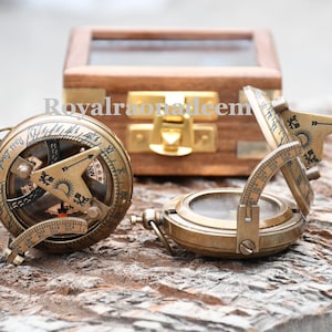 Christmas Gifts, Personalized Compass, Christmas Gift, Labor Day gift, Anniversary gift, wedding gift, Engraved Antique Sundial Compass