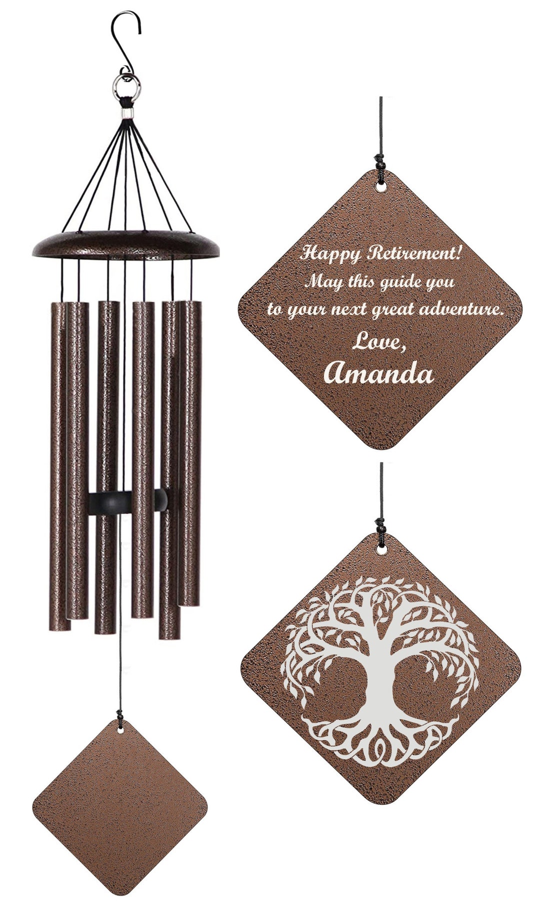 Retirement Gift Wind Chime Tree of Life Personalized Wind Etsy