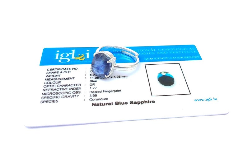 Blue Sapphire Gemstone Ring Gemstone 92.5 silver Ring Natural Blue sapphire  Neelam Stone Ring Blue Sapphire Gemstone Astrological Ring