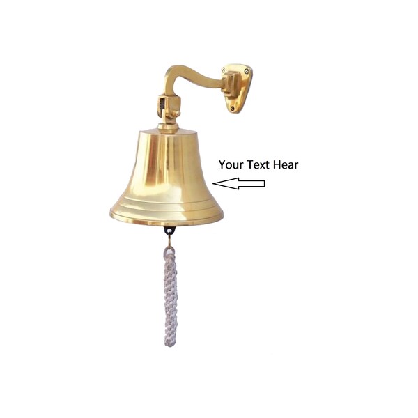 Brass Bell - Personalized Engraved Hanging Bell Quality Wall Mounted Ship  Indoor, Outdoor, School, Bar, Reception, Last Order & Church