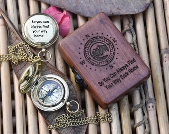 Personalisierter gravierter Kompass, Vintage Arbeitskompass, Vatertag, Jubiläumsgeschenk, Weihnachtsgeschenk, Trauzeugen Geschenk, Valentinstaggeschenk