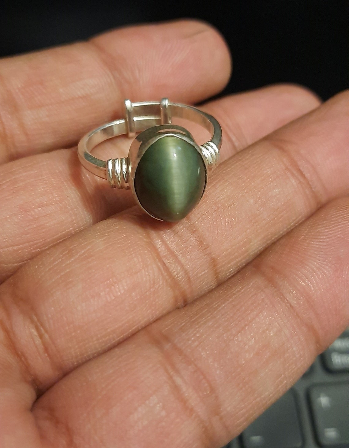 Cat's Eye Gemstone Ring Natural Cat's Eye Gemstone / Etsy