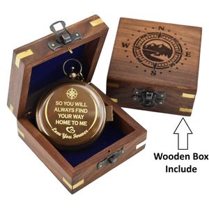 Personalized Compass, Engraved Working Brass Compass, Custom Compass, son gift, Husband Anniversary Wedding gift, Couples Gift, Mom Dad gift zdjęcie 14
